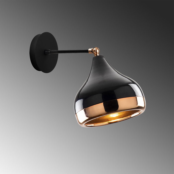 Opviq Lámpara de pared Yıldo - 6901 Negro y Cobre
